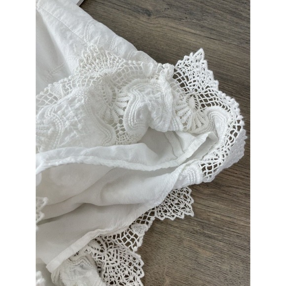 TJD Romper White Crochet Off Shoulder Jumpsuit - Picture 6 of 9